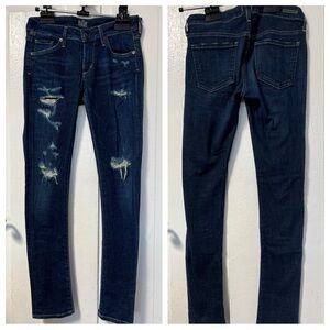 Citizens of humanity slim distressed denim jeans size 27